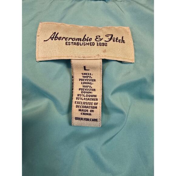 Vintage Abercrombie & Fitch Puffer Vest Down Feather White Sz L Y2K - Picture 4 of 4